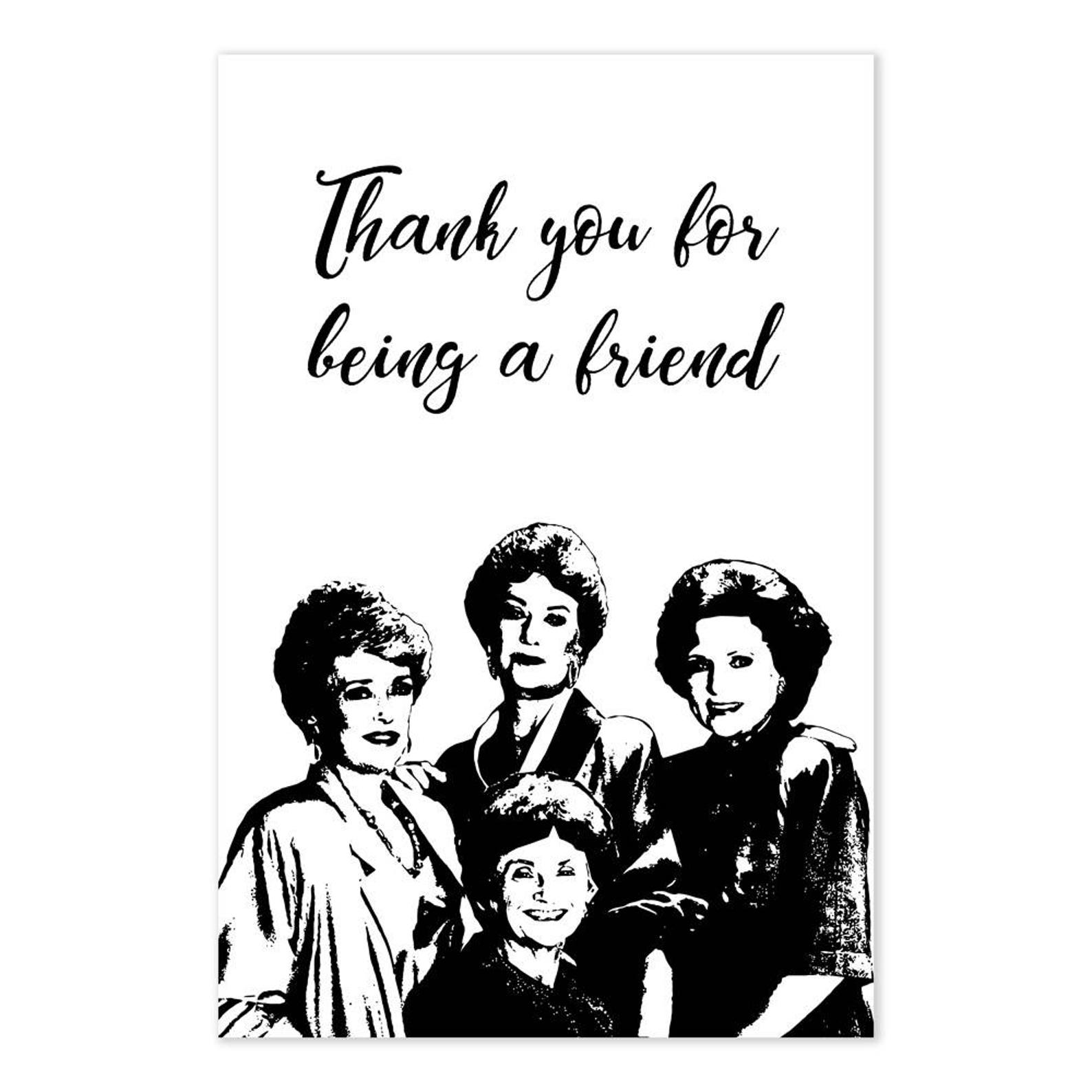 Golden Girls Tv Show Poster Thank You For Being A Friend Art Etsy
