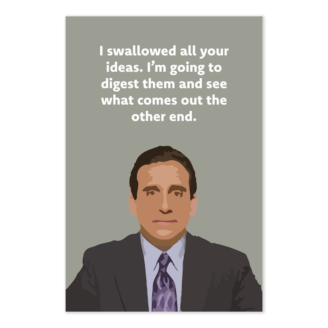 Funny Boss Gift Michael Scott Quote Art I Swallowed All Your Etsy