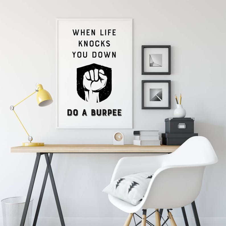 When Life Knocks You Down Do A Burpee Funny Workout Poster Etsy Canada