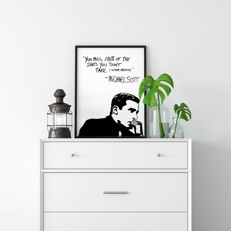 Michael Scott Wayne Gretzky Quote Poster image 5