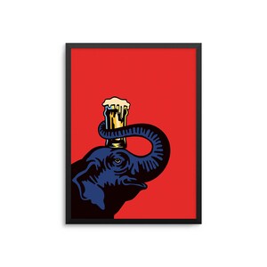 Vintage Beer Poster - Retro Elephant Illustration Wall Art