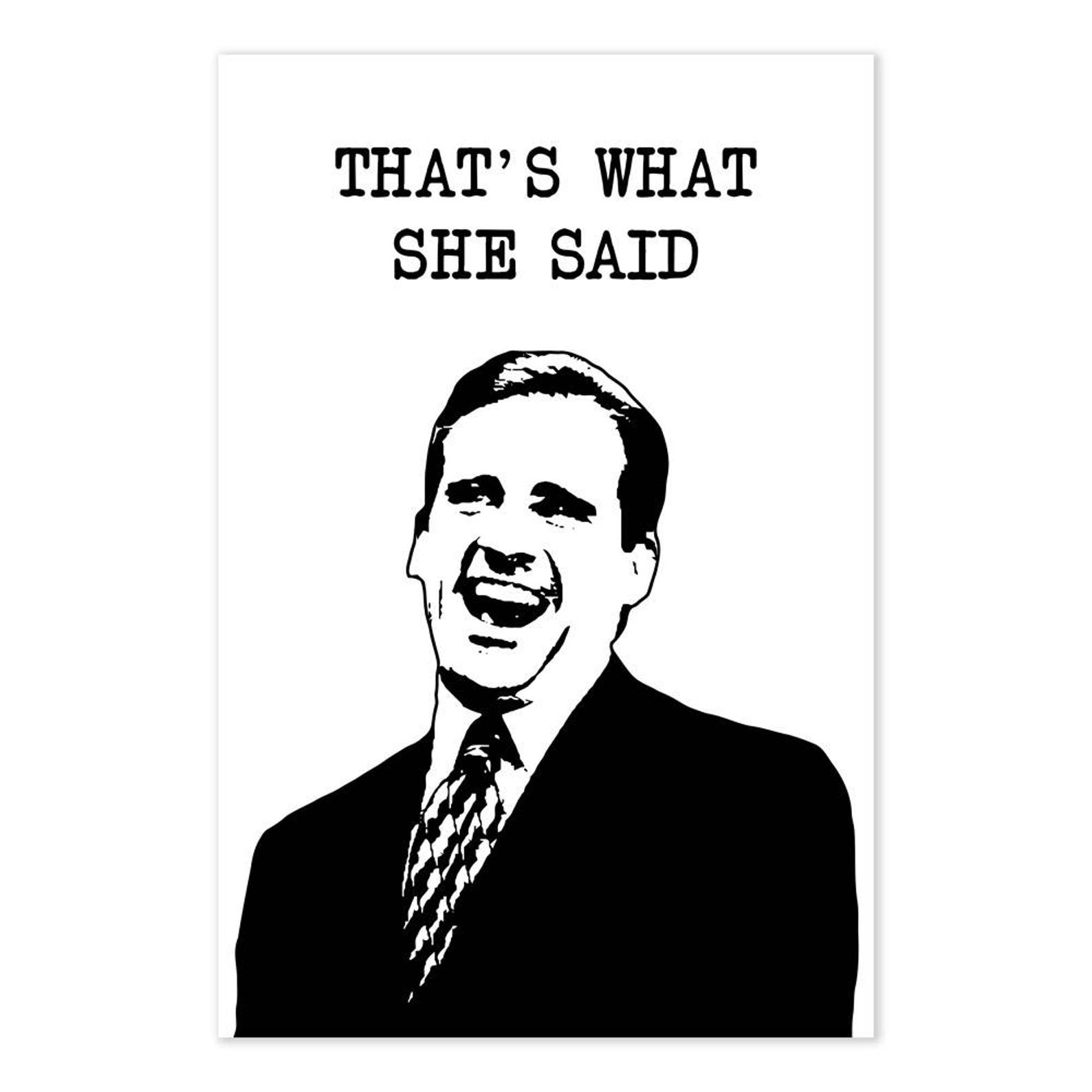 That's What She Said Poster the Office TV Show Quote Art Etsy