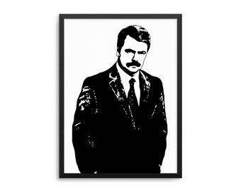 Ron Swanson Parks and Rec Poster - Parks and Recreation TV Show Wall Art