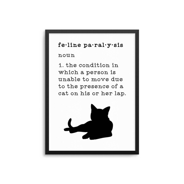 Feline Paralysis Definition Funny Cat Poster