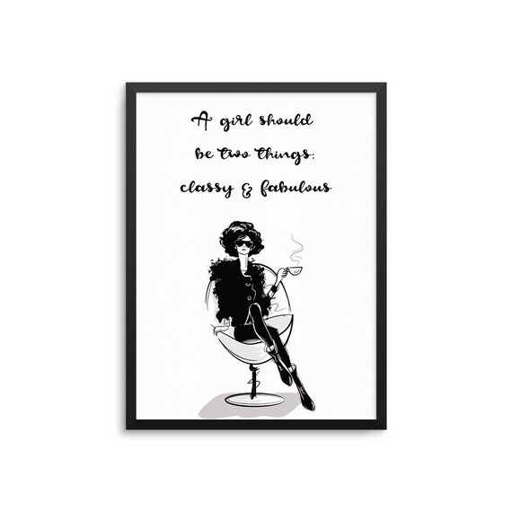 Buy Coco Chanel Quote Classy and Fabulous Art Pink Art Online in India 