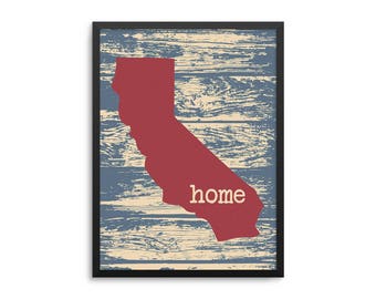 California Home State Poster - Golden State Map Wall Art