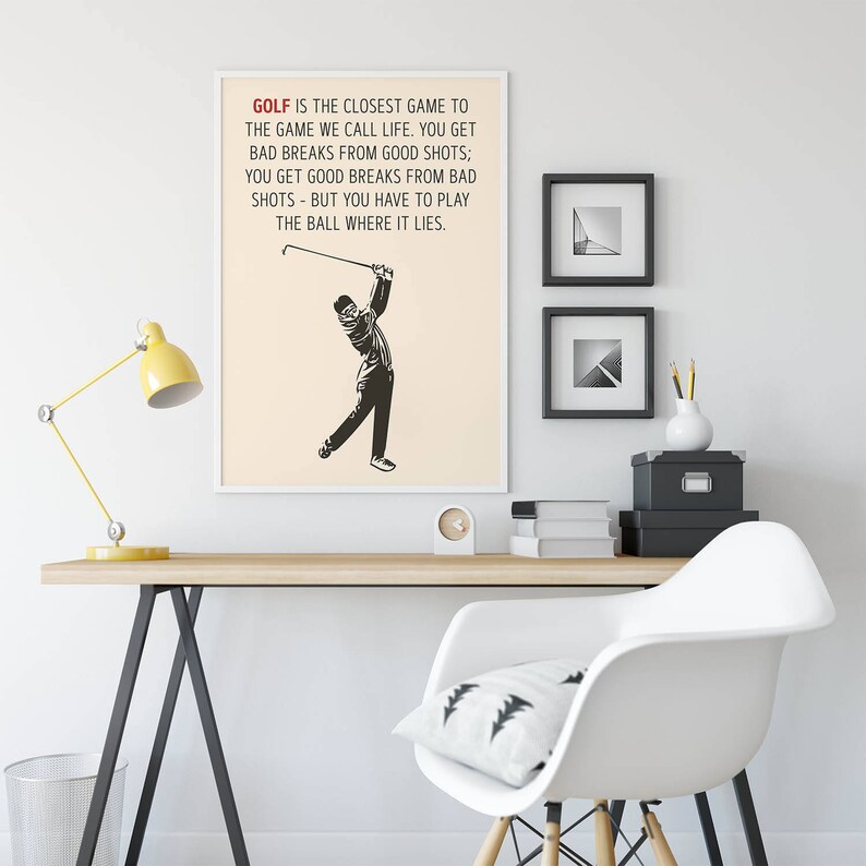 Golf Is The Closest Game To Life Bobby Jones Golf Quote Poster image 3