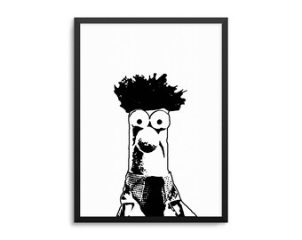 Beaker Muppet Poster - Funny Scientist Gift