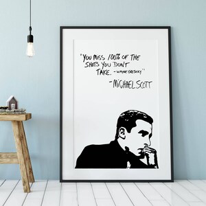 Michael Scott Wayne Gretzky Quote Poster image 4