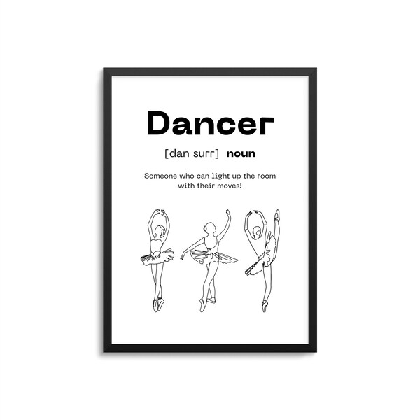 Dancer Dictionary Definition Funny Dancer Poster
