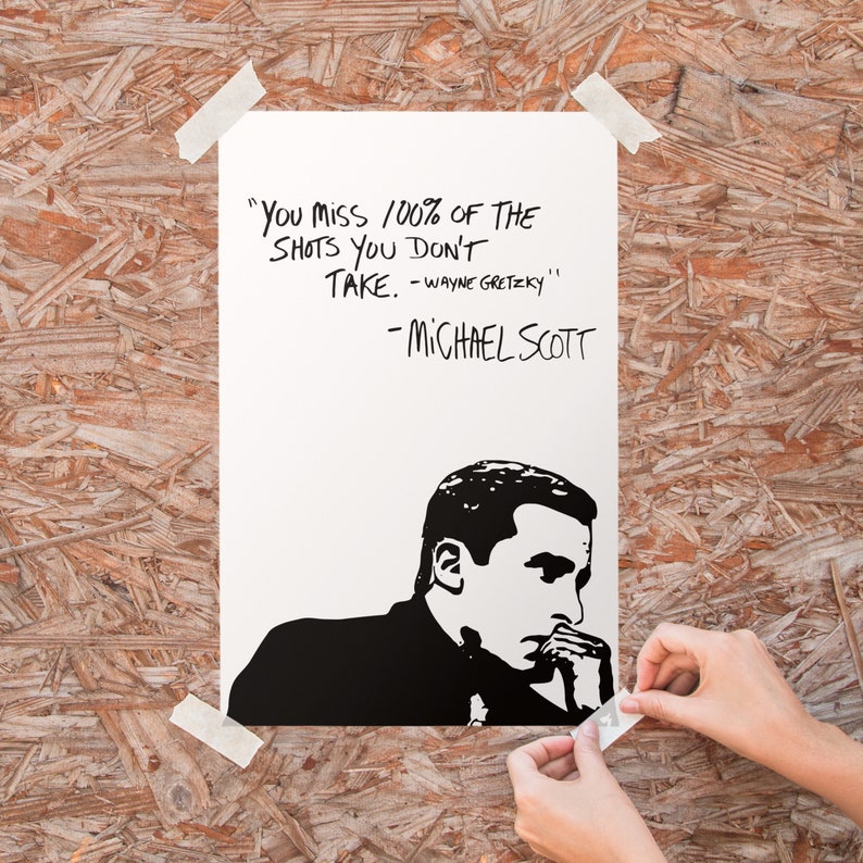 Michael Scott Wayne Gretzky Quote Poster image 3