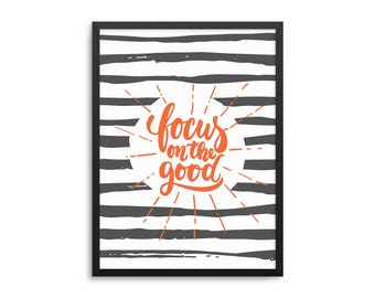 Focus On The Good Positive Quote Yoga Poster