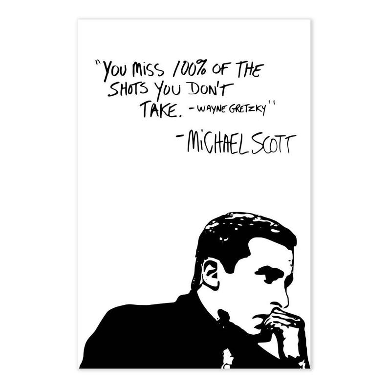 Michael Scott Wayne Gretzky Quote Poster image 7