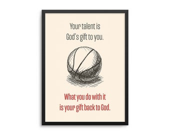 Tu talento es el regalo de Dios para ti Póster de baloncesto - Atleta cristiano Lámina artística
