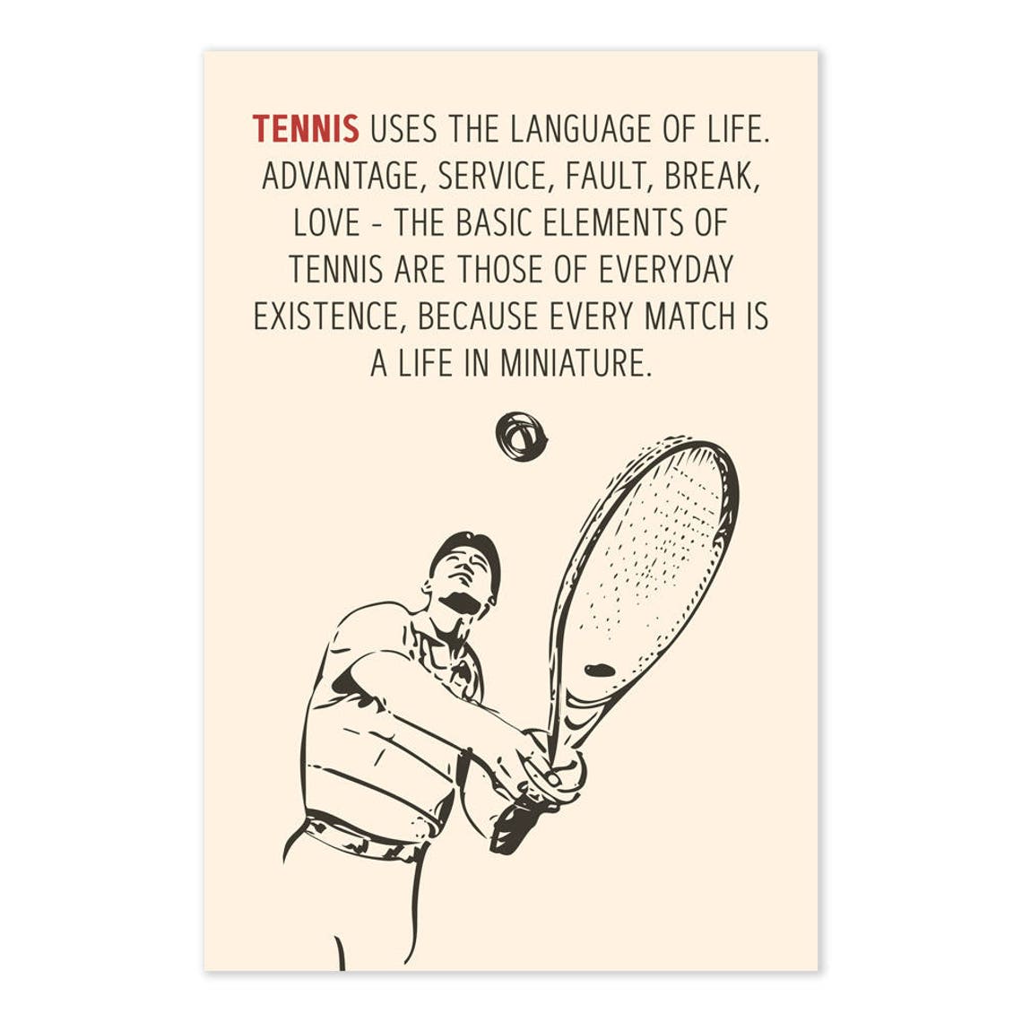 Andre Agassi Tennis Quote Poster Tennis Uses the Language of Etsy