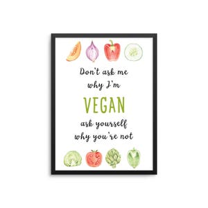 Don't Ask Me Why I'm Vegan Ask Yourself Why You're Not Vegan Poster