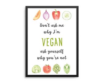 Don't Ask Me Why I'm Vegan Ask Yourself Why You're Not Vegan Poster