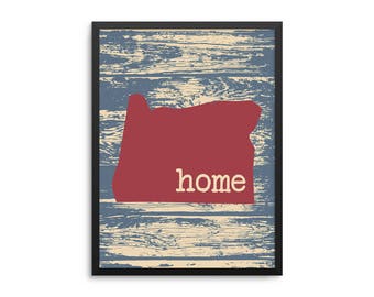 Oregon Home State Map Poster - Beaver State Wall Art