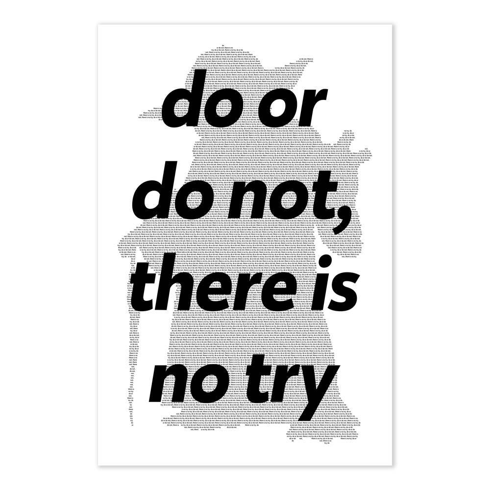 Star Wars Yoda Quote Poster Do Or Do Not There Is No Try Etsy