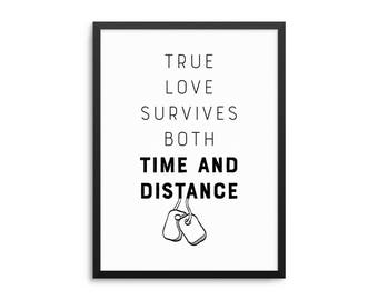 True Love Survives Both Time And Distance Poster - Military Wife Gift