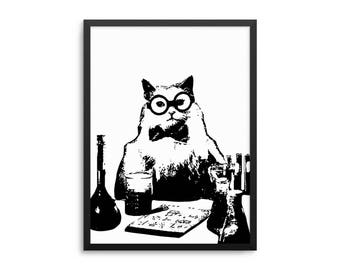 Chemistry Cat Meme Poster - Funny Science Teacher Gift