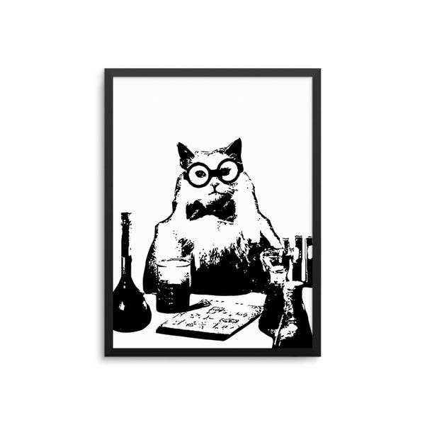 Chemistry Cat Meme Poster - Funny Science Teacher Gift