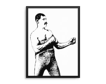 Meme de hombre demasiado varonil - Boxeo retro antiguo Póster