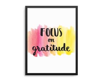 Focus On Gratitude Mindfulness Yoga Poster