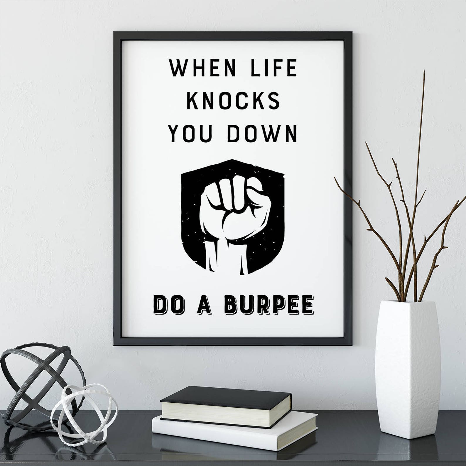 When Life Knocks You Down Do A Burpee Funny Workout Poster Etsy