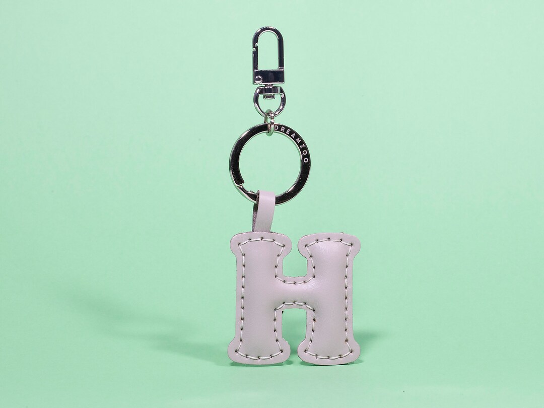 Hs Combained Keychain Letter H Leather Bag Charm - Personalized Initial Keychain - Handmade ...