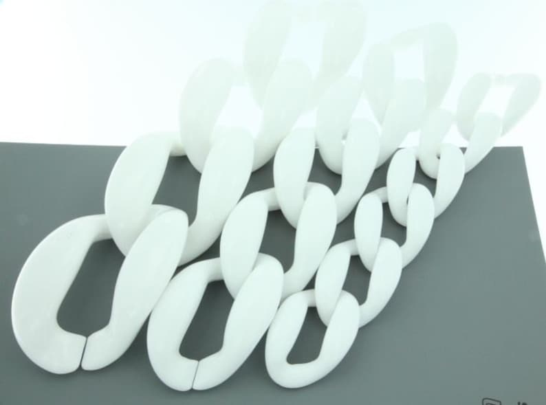 Open Link 52x35mm 10 pcs White Plastic Chain Links White Acrylic Chain Links L0MP.WH