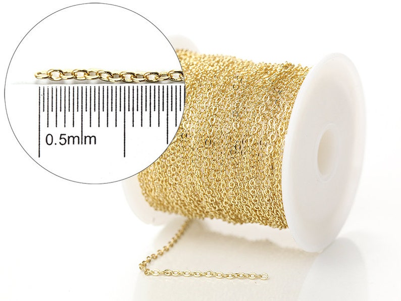 Oval Flat Wire Chain CB017 1m10m100m 2.1x1.7mm Brass Soldered Body Chain