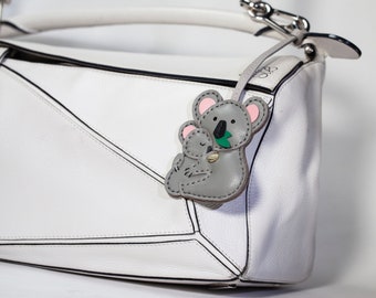 Perfect Mother's Day Gift - Handmade Leather Koala Mom & Baby Keychain - Unique Bag Charm, Custom Leather Key Fob for Best Mom and Wife