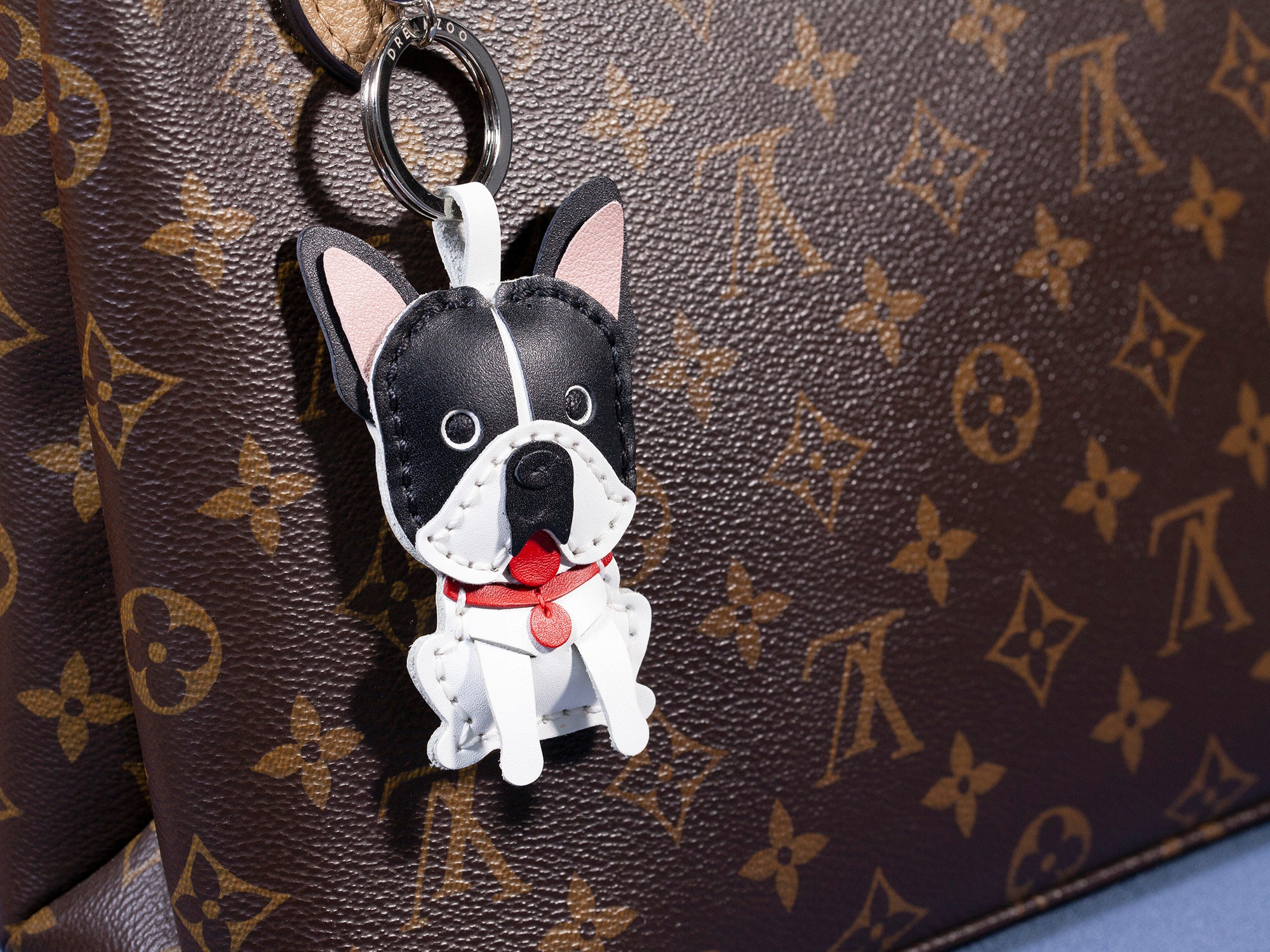 Bakermiche Portachiavi Bulldog Francese Con Cristalli – Ciondolo Animale Bling Per Chiavi, Borsa, Zaino