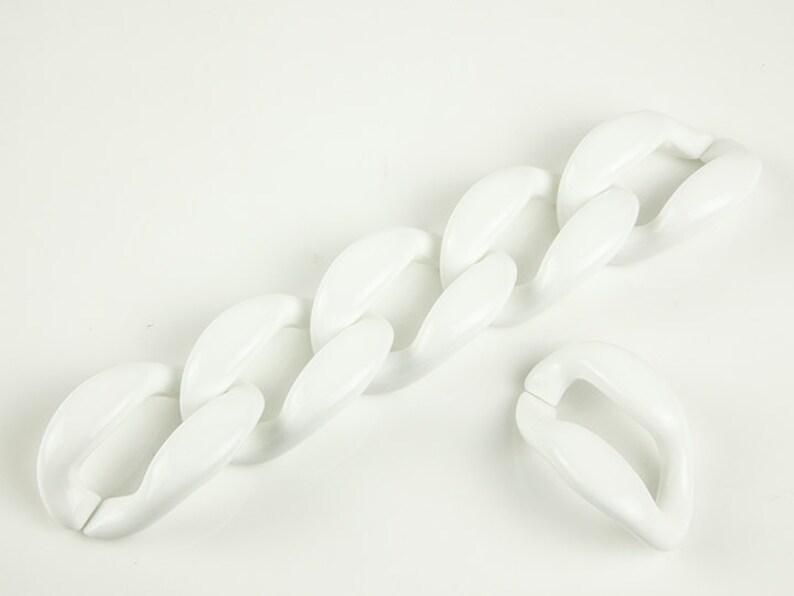 Open Link 52x35mm 10 pcs White Plastic Chain Links White Acrylic Chain Links L0MP.WH