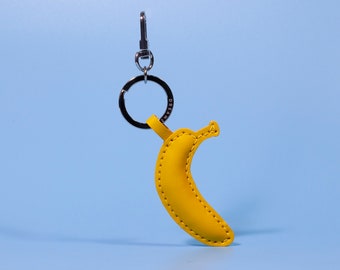 Bananenleder Taschenanhänger - Handgemachter Obst Schlüsselanhänger - Nettes Lustiges Taschenanhänger Geschenk für Sie