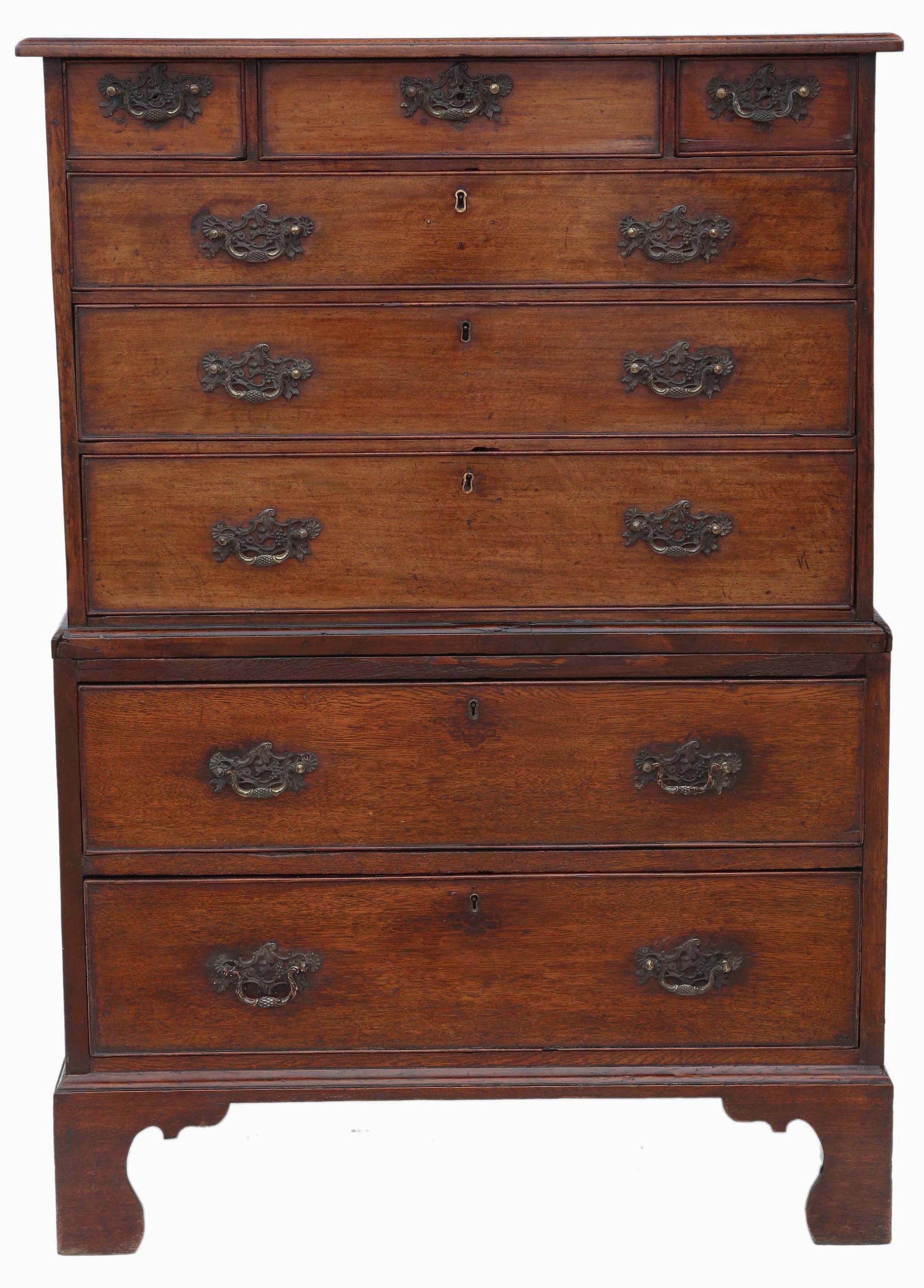 Antique Georgian C1800 Tallboy Chest On Chest Of Drawers Small Etsy