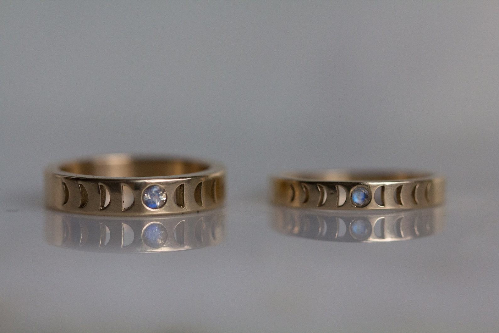Gender Neutral Moon Phase Wedding Ring made to Order Etsy