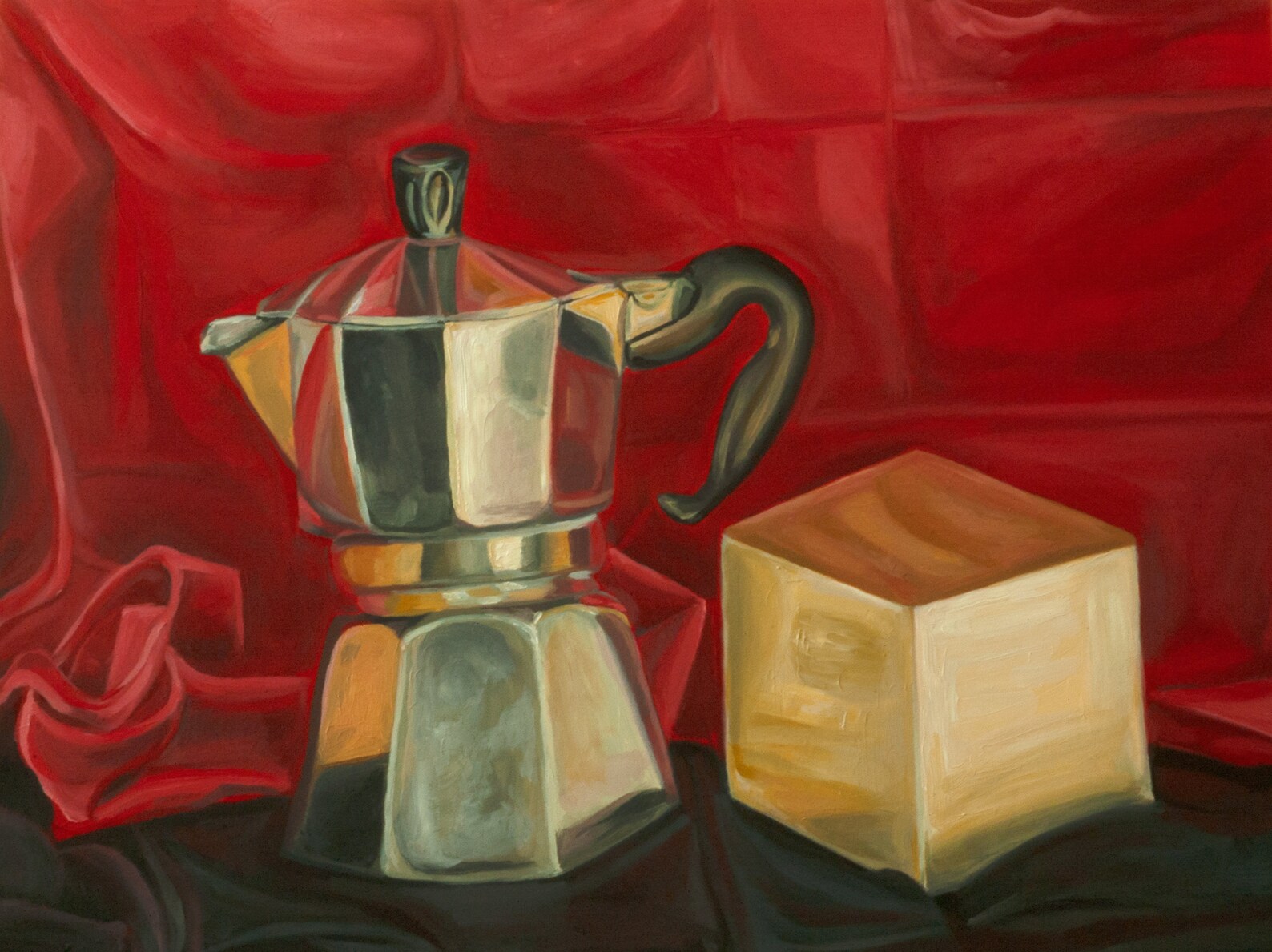 Still Life Painting Moka Pot and Cube Oil on Board 12 X Etsy