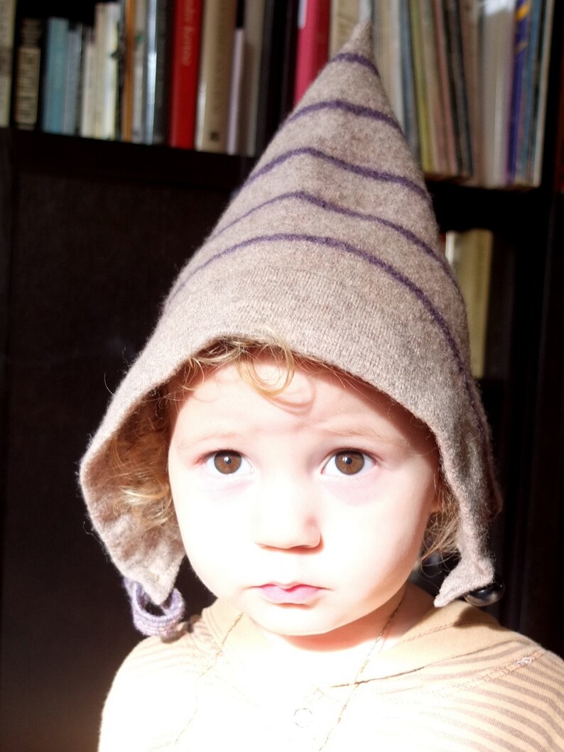 Pixie Hat Sewing Pattern, Recycle Your Old Sweater Elf Hat Warm and