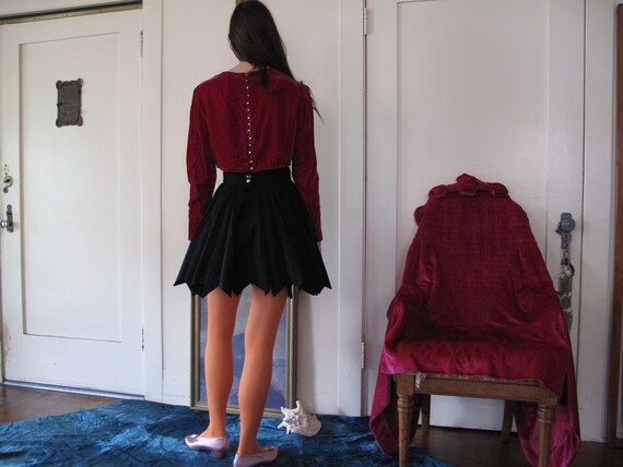 1940's Magenta Velvet Crop Top or Bolero sz Sm