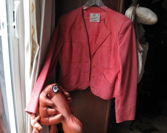 Early 1980's Hot Pink Suede Gucci Jacket sz Sm