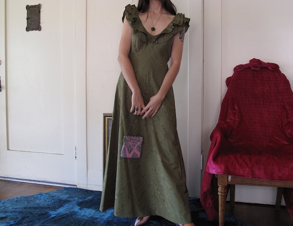 1930's Forest Green Gown sz Med