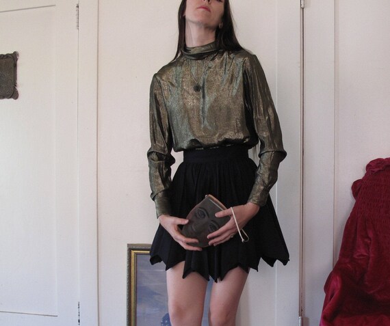 1970's Chloe Disco Gold Lame Blouse sz Sm