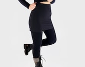 Black Shirt Extender Layering Skirt Coverup Skirt Athleisure Waist Warmer Skirt For Leggings Winter Skirt Belly Warmer