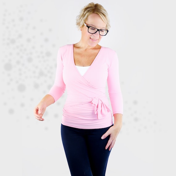 baby pink wrap top