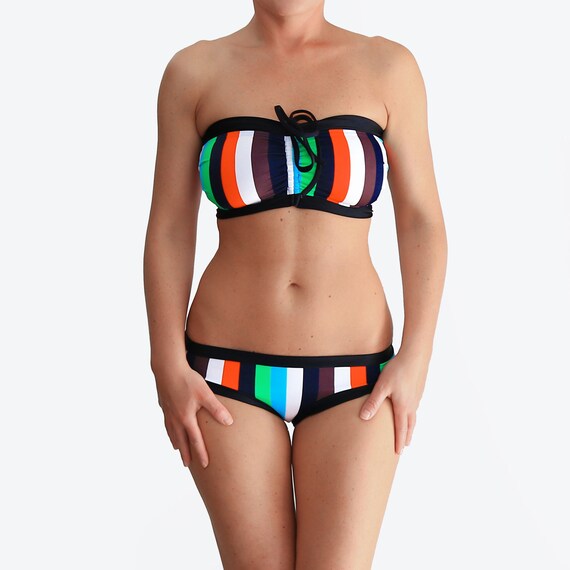 colorful striped bathing suit