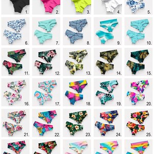 Reversible Tropical Bikini Bottom – Handmade Seamless Floral Swimwear image 3