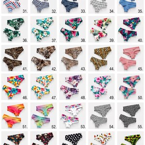 Reversible Tropical Bikini Bottom – Handmade Seamless Floral Swimwear image 4
