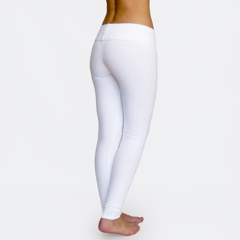 White Leggings / White Yoga Pants / Low Rise Leggings / Womens Etsy